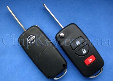 Ключ Nissan выкидной (корпус) 2 кнопки 1 кнопка (Panic)