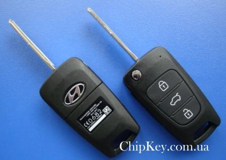 Ключ Hyundai выкидной (корпус) 3 кнопки, лезвие левое с упорами