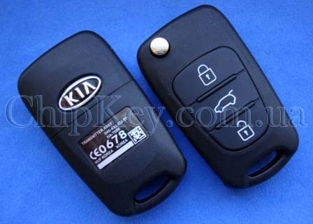 Ключ Kia выкидной (корпус) 3 кнопки, лезвие toy48
