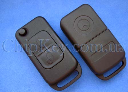 Ключ Mercedes выкидной (корпус) 2 кнопки, лезвие hu64p