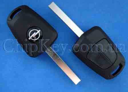 Ключ Opel (корпус) 2 кнопки, лезвие hu100