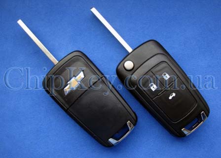 Ключ Chevrolet выкидной 3 кнопки, keyless Id46(pcf7952), 433 Mhz