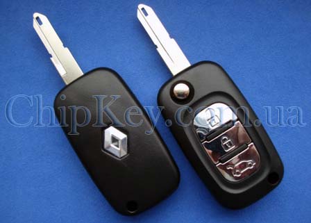 Ключ Renault выкидной (корпус) 3 кнопки, лезвие ne73