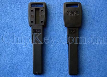 Ключ Audi Smart Key (корпус пластик) под чип, лезвие hu66