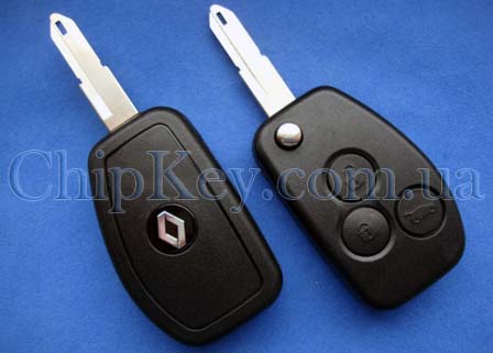Ключ Renault Kangoo, Master выкидной (корпус) 3 кнопки, лезвие ne73