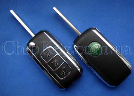 Ключ выкидной Land Rover, Range Rover 3 кнопки, с чипом id44(pcf7935), 433Mhz