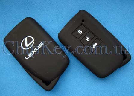 Чехол Lexus smart key силиконовый 3 кнопки, черный