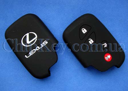 Чехол Lexus smart key силиконовый 4 кнопки, черный