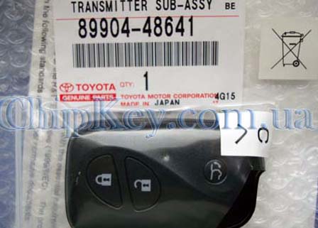 Ключ Lexus RX270, RX350, RX400, RX450H MDL B74EA Smartkey 3 кнопки, с чипом 6B P1: 98, для авто с 12.2008-12.06.16. Для рынка Европы