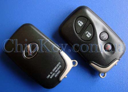 Ключ Lexus Smartkey (корпус) 3 кнопки 1 кнопка (Panic)