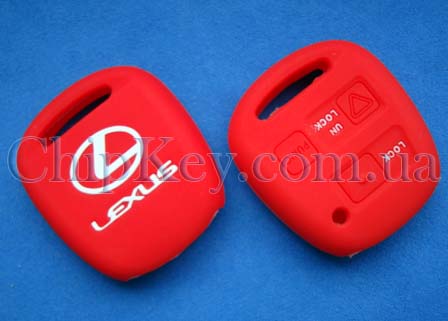 Чехол Lexus силиконовый 3 кнопки, красный
