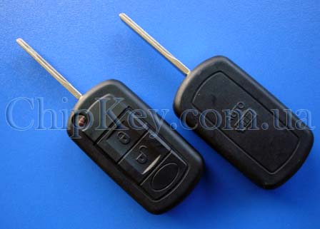 Ключ выкидной Land/Range Rover Vogue/Supercharged 2005-2010 (корпус) 3 кнопки, лезвие HU92