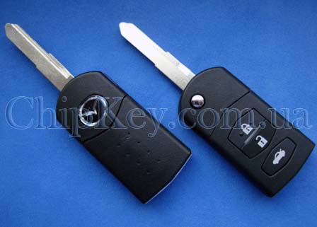 Ключ Mazda 2, 3, 5, 6, RX8, MX-5 выкидной (корпус) 3 кнопки