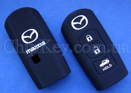 Чехол Mazda силиконовый smart key 3 кнопки, черный