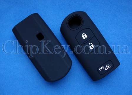 Чехол Mazda силиконовый smart key 3 кнопки, черный