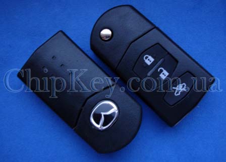 Ключ Mazda 2, 3, 5, 6, RX8, MX-5 выкидной (корпус) 3 кнопки
