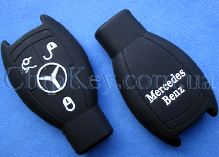 Чехол Mercedes smart key силиконовый 3 кнопки, черный