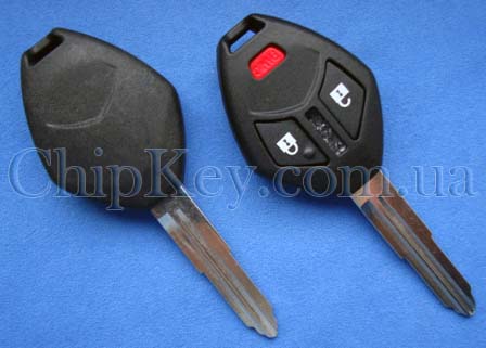 Mitsubishi ключ (корпус) 2 кнопки 1 кнопка(Panic)