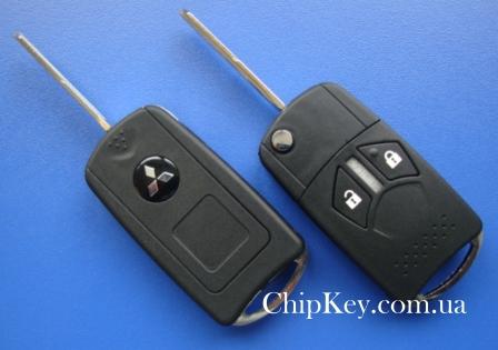 Ключ Mitsubishi выкидной (корпус) 2 кнопки