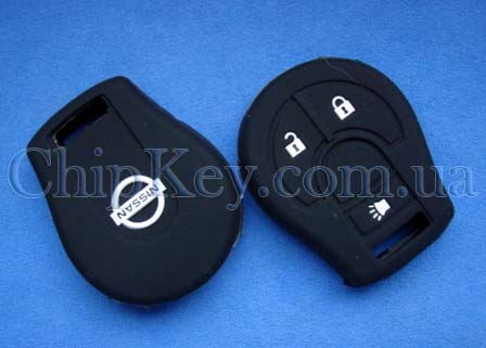 Силиконовый чехол на ключ Nissan 3 кнопки, черный