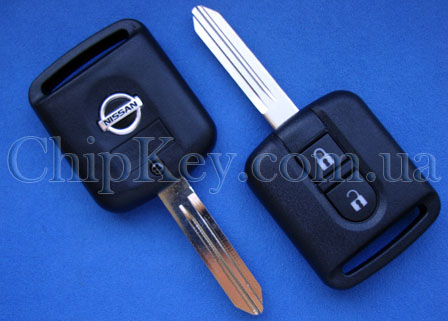 Ключ Nissan Micra, Navara, Note, Tiida, Qashqai, X-Trail (корпус) 2 кнопки, лезвие NSN14