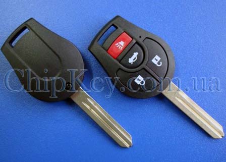 Ключ Nissan 4 кнопки, с чипом ID46(PCF7936), 315Mhz