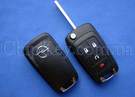 Ключ Opel выкидной (корпус) 4 кнопки, лезвие hu100