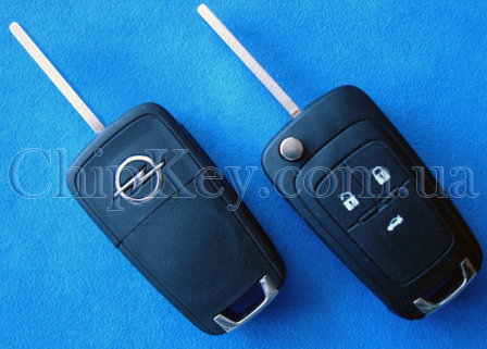 Выкидной ключ Opel Astra 3 кнопки, c чипом ID46(pcf7941), 433 Mhz, лезвие HU100