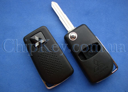 Ключ Mitsubishi Pajero выкидной (корпус) 2 кнопки
