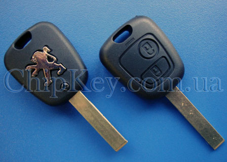 Ключ Peugeot (корпус) 2 кнопки, лезвие hu83t