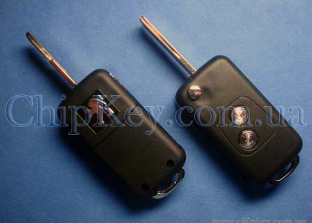 Ключ Peugeot 307 выкидной (корпус) 2 кнопки, лезвие hu83t