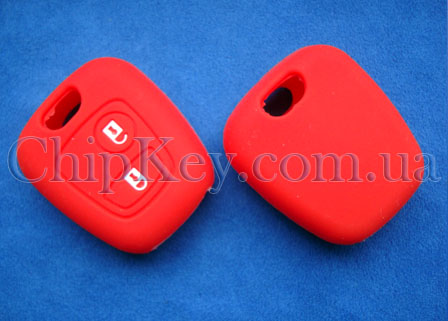 Чехол Peugeot Citroen силиконовый 2 кнопки, красный
