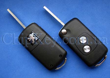 Peugeot выкидной ключ (корпус) 2 - кнопки, лезвие VA2