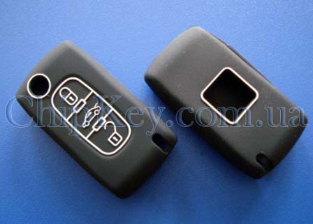 Peugeot Citroen силиконовый чехол 3 кнопки, черный