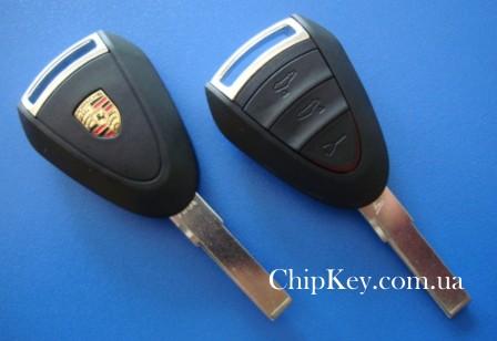 Ключ Porsche (корпус) 3 кнопки, лезвие HU66