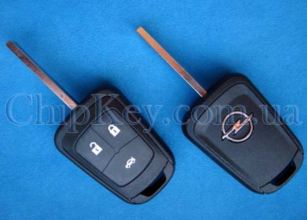 Ключ Opel (корпус) 3 кнопки, лезвие hu100, original