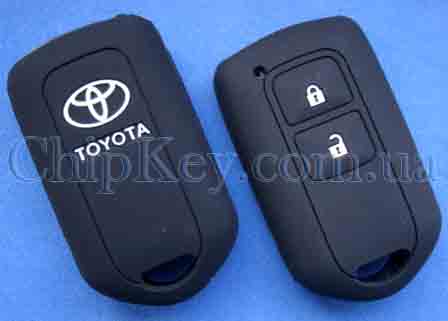 Чехол Toyota силиконовый 2 кнопки, черный