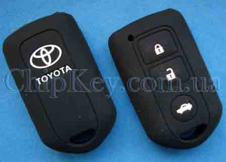 Чехол Toyota силиконовый 3 кнопки, черный