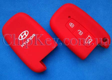 Cиликоновый чехол Hyundai SmartKey 3 кнопки, красный