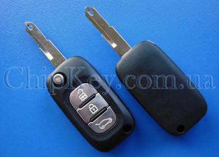 Ключ Renault выкидной (корпус) 3 кнопки, лезвие ne73