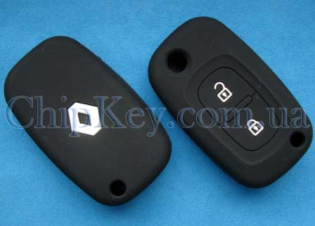 Чехол Renault силиконовый 2 кнопки, черный