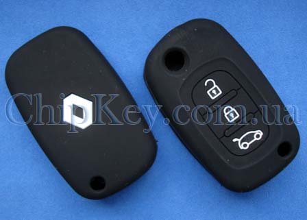 Чехол Renault силиконовый 3 кнопки, черный