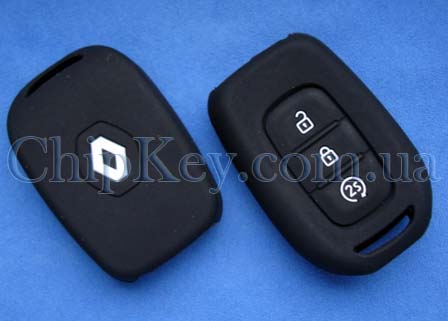 Чехол Renault силиконовый 3 кнопки, черный