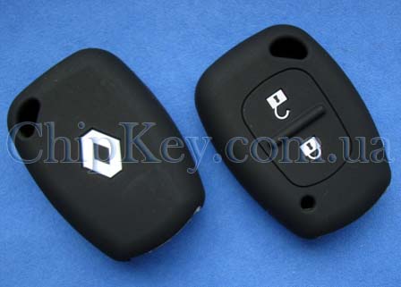 Чехол Renault Opel силиконовый 2 кнопки, черный