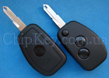 Ключ Renault Kangoo, Master выкидной (корпус) 2 кнопки, лезвие ne73