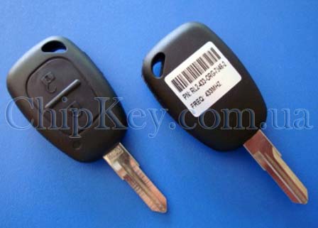 Ключ Renault 2 кнопки, с чипом id46(pcf7946), 434 Mhz