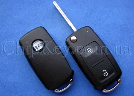 Ключ Seat с 2010 выкидной (корпус) 2 кнопки, лезвие hu66