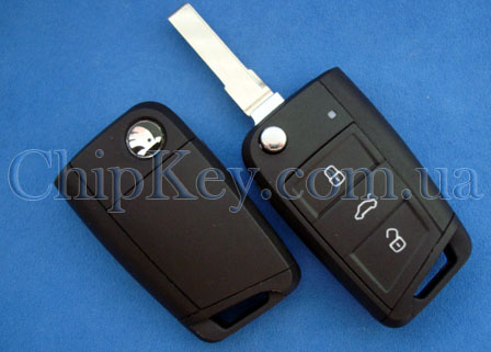 Ключ Škoda 7 series выкидной (корпус) 3 кнопки