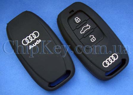 Чехол Audi силиконовый 3 кнопки, черный