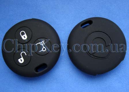 Чехол Smart Mercedes силиконовый 3 кнопки, черный